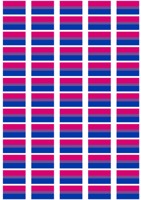 Bisexual Pride Flag Stickers - 65 per sheet