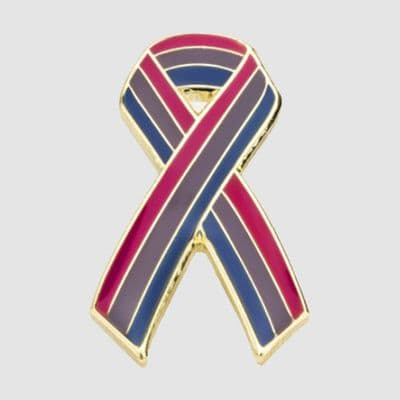 Bisexual Pride Ribbon Flag Enamel Pin Badge