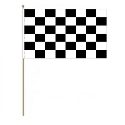 Black and White Checkered Hand Flag - Large.