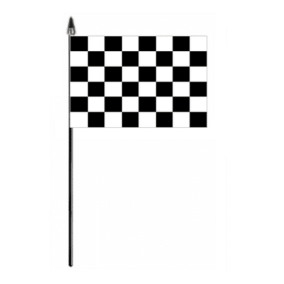 Black and White Checkered Hand Flag - Small