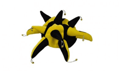Black and Yellow Jester Hat.