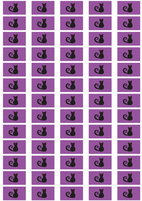 Black Cat Purple Stickers - 65 per sheet