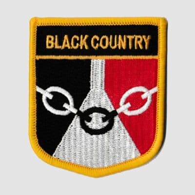 Black Country Embroidered Flag Patch, style 07.