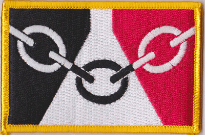 Black Country Embroidered Flag Patch, style 08.