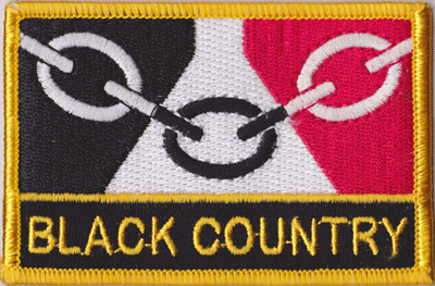 Black Country Embroidered Flag Patch, style 09.