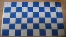 Blue and White Checkered Large Flag - 5' x 3'.