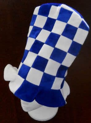 Blue and White Topper Hat.