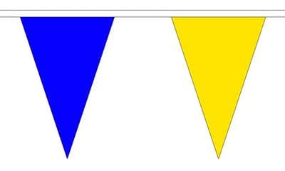 Blue and Yellow Bunting, triangular, 20 metre