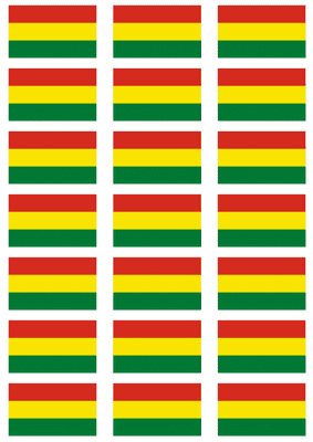 Bolivia Civil Flag Stickers - 21 per sheet
