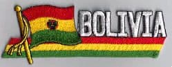 Bolivia Embroidered Flag Patch, style 01.