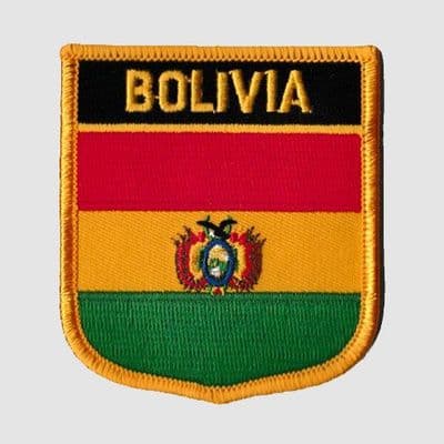 Bolivia Embroidered Flag Patch, style 07.