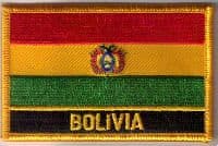 Bolivia Embroidered Flag Patch, style 09.