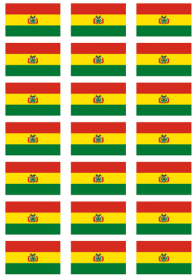 Bolivia Flag Stickers - 21 per sheet