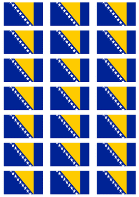 Bosnia and Herzegovina Flag Stickers - 21 per sheet