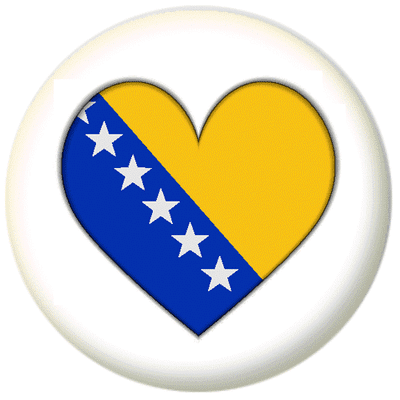 Bosnia Country Flag Heart 25mm Pin Button Badge