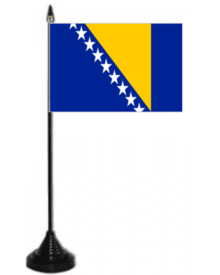Bosnia & Herzegovina Desk / Table Flag with plastic stand and base.