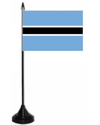 Botswana Desk / Table Flag with plastic stand and base.