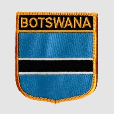 Botswana Embroidered Flag Patch, style 07.