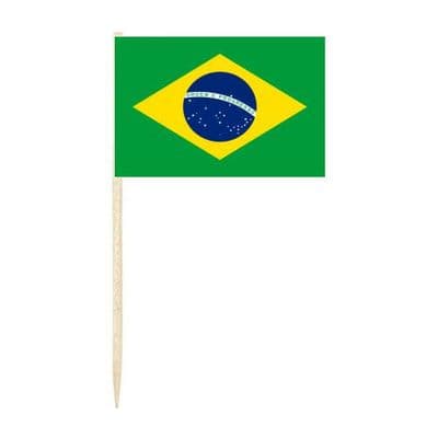 Brazil Country Flag Cocktail Sticks (pack of 10)