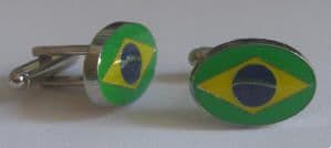 Brazil Country Flag Cufflinks
