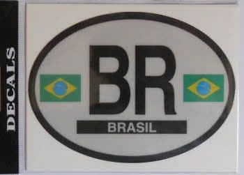Brazil Country Flag Oval Decal.