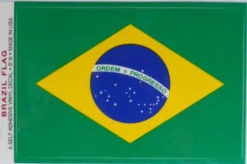 Brazil Country Flag Rectangular Decal.