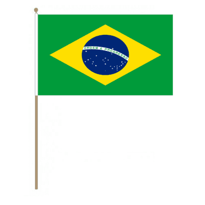 Brazil Country Hand Flag - Large.