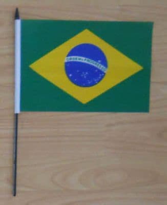 Brazil Country Hand Flag - Medium.