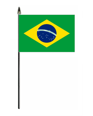 Brazil Country Hand Flag - Small.
