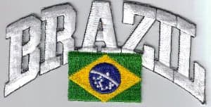 Brazil Embroidered Flag Patch, style 03.