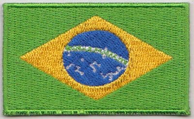 Brazil Embroidered Flag Patch, style 04.
