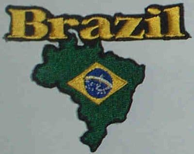 Brazil Embroidered Flag Patch, style 05.
