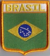 Brazil Embroidered Flag Patch, style 06.