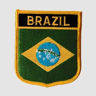 Brazil Embroidered Flag Patch, style 07.