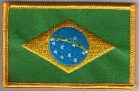 Brazil Embroidered Flag Patch, style 08.