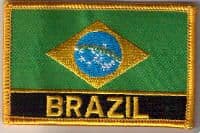 Brazil Embroidered Flag Patch, style 09.