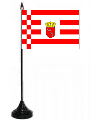 Bremen Desk / Table Flag with plastic stand and base.