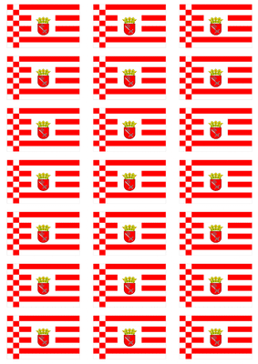 Bremen Flag Stickers - 21 per sheet
