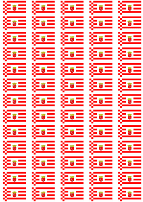 Bremen Flag Stickers - 65 per sheet