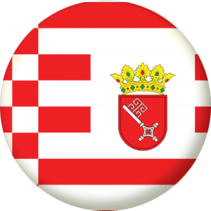 Bremen State Flag 58mm Button Badge