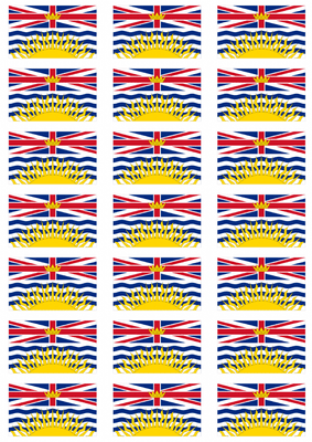 British Columbia Flag Stickers - 21 per sheet