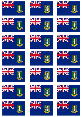 British Virgin Islands Flag Stickers - 21 per sheet