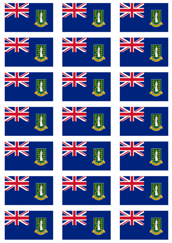British Virgin Islands Flag Stickers - 21 per sheet