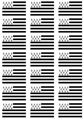 Brittany Flag Stickers - 21 per sheet