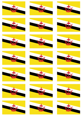 Brunei Flag Stickers - 21 per sheet