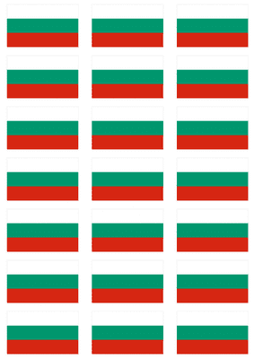 Bulgaria Flag Stickers - 21 per sheet