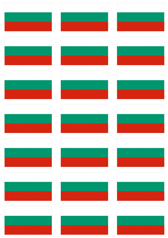 Bulgaria Flag Stickers - 21 per sheet