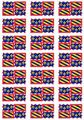 Burgundy Flag Stickers - 21 per sheet