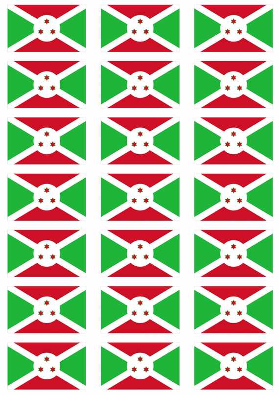 Burundi Flag Stickers - 21 per sheet
