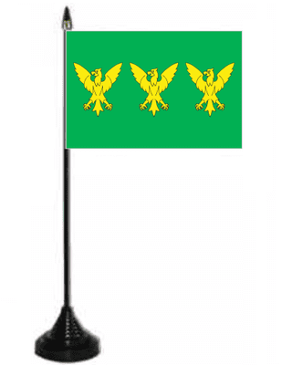 Caernarfonshire Desk / Table Flag with plastic stand and base.